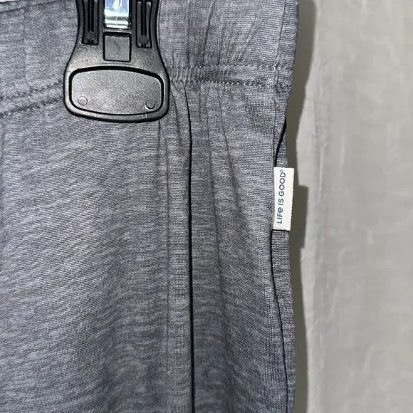 Life is Good L-XL Gray Pink Trim Notch Collar 2 pc Short Sleeve Top Pants PJ Set - Picture 16 of 16